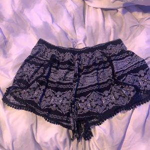 Black Flowy Shorts